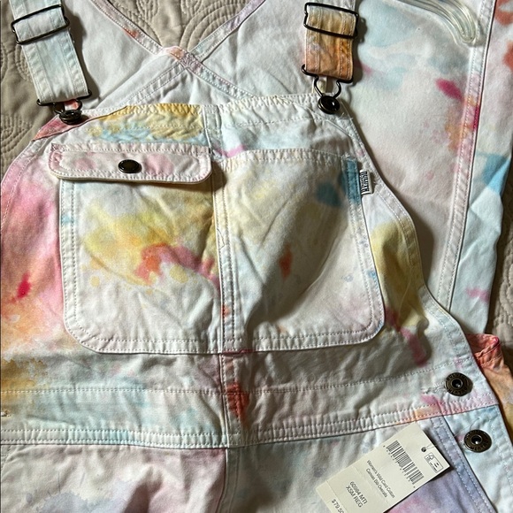 NWT Duluth Trading Co Wild Card Cotton Canvas Bib Overalls Size XS - Picture 4 of 9